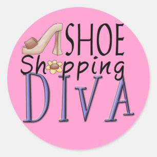 Niedlich...DIVA-Aufkleber für Schuhgeschäfte Runder Aufkleber