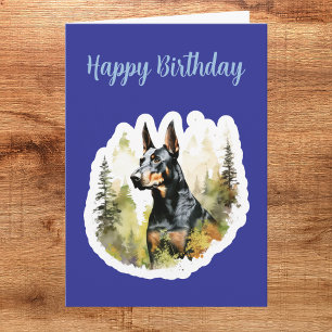 Niedlich Doberman Birthday Card Karte