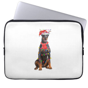Niedlich Doberman Christmas Tree Lights Dog Lover Laptopschutzhülle
