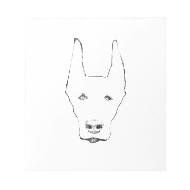Niedlich Doberman Pinscher Dog Face Sketch Notizblock (Vorderseite)