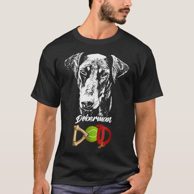 Niedlich Doberman Vater T-Shirt (Vorderseite)