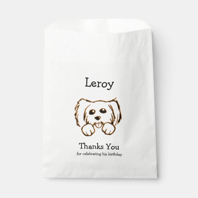 Niedlich Dog Danke Geschenktütchen (Vorderseite)