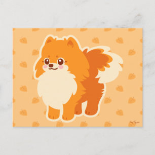 Niedlich Dog Kawaii Spitz Postkarte