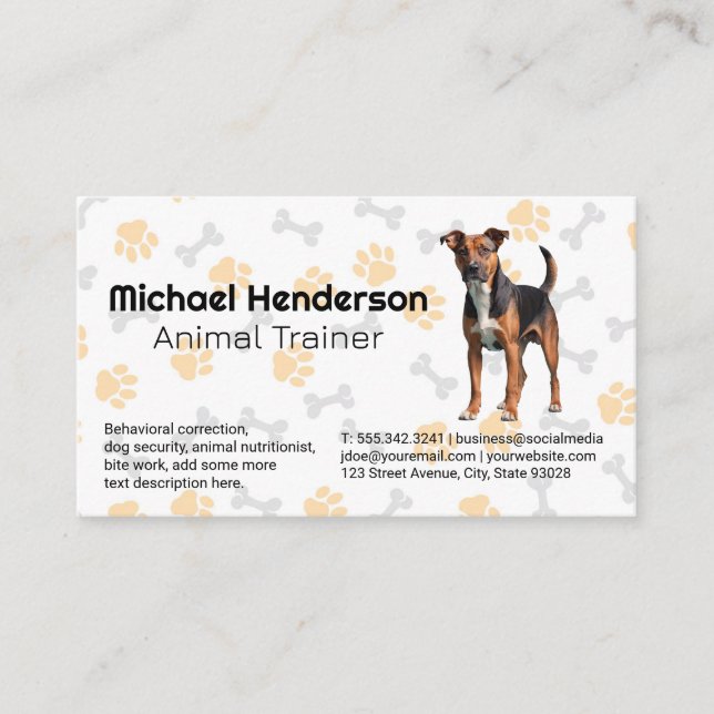 Niedlich Doggie | Muster für Hunde und Knochen Visitenkarte (Vorderseite)