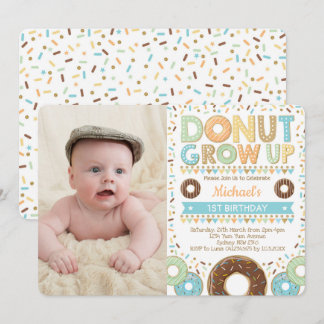 Niedlich Donut 1. Geburtstag Doughnut Sprinkles Bo Einladung