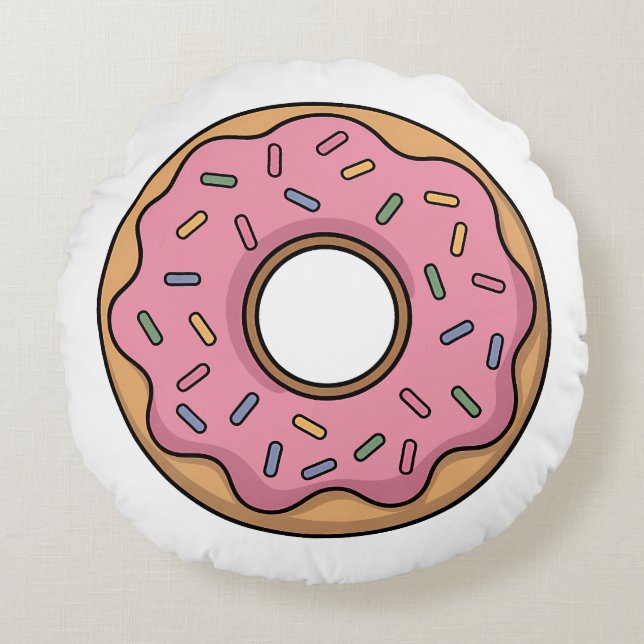 Niedlich Donut | Kinder Rundes Kissen (Vorderseite)