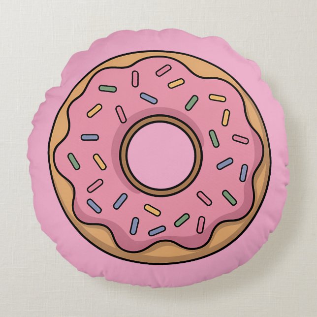 Niedlich Donut | Kinder Rundes Kissen (Vorderseite)
