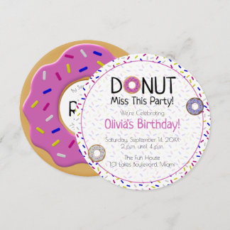 Niedlich Donut verpassen dieses Party farbenfrohe  Einladung