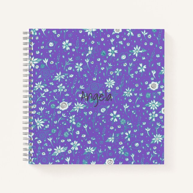 Niedlich Doodle-Blume-Notebook individuell anpassb Notizbuch (Vorderseite)