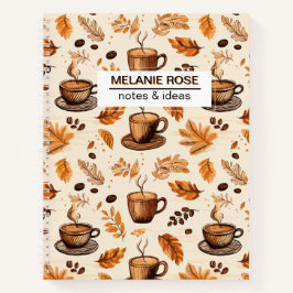 Niedlich Doodle Coffee Muster| Custom Spiral Noteb Notizbuch