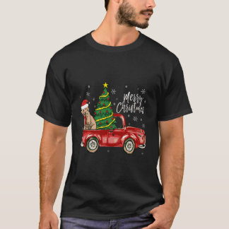 Niedlich Doodle Dog Truck Frohe Weihnachtsfrau Hun T-Shirt