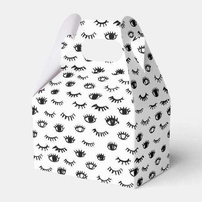 Niedlich Doodle Eyelash Muster Geschenkschachtel (Vorderseite)