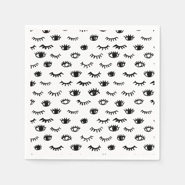 Niedlich Doodle Eyelash Muster Serviette (Vorderseite)