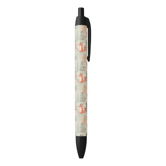 Niedlich Doodle Fox Forest Woodland Muster Kugelschreiber (Unterseite (Vertikal))