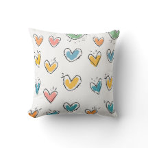 Niedlich Doodle Hearts Hand Zeichnete Liebe Farbig
