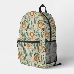 Niedlich Doodle Lion Jungle Regenwaldmuster Bedruckter Rucksack