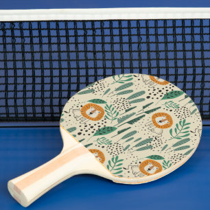 Niedlich Doodle Lion Jungle Regenwaldmuster Tischtennis Schläger