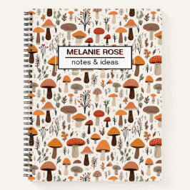 Niedlich Doodle Mushroom-Muster | SpiralNotebook Notizbuch