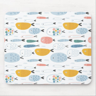 Niedlich Doodle School of Fish Pattern Mousepad