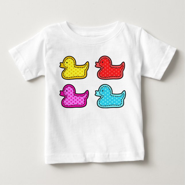 Niedlich Dotty Colorful Ducks Baby T-shirt (Vorderseite)