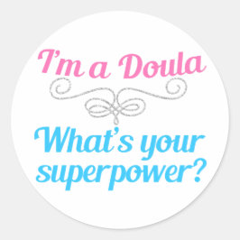 Niedlich Doula Superhero Runder Aufkleber