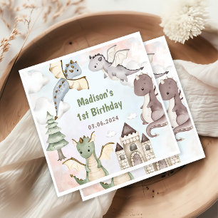 Niedlich Dragon 1. Geburtstag Party Serviette