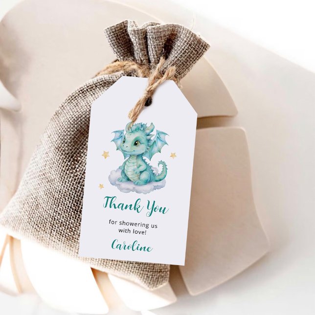 Niedlich Dragon Baby Dusche Geschenkanhänger (Von Creator hochgeladen)