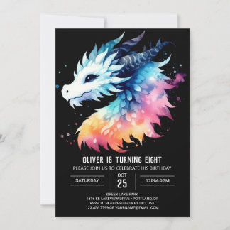 Niedlich Dragon Birthday Digital Einladung