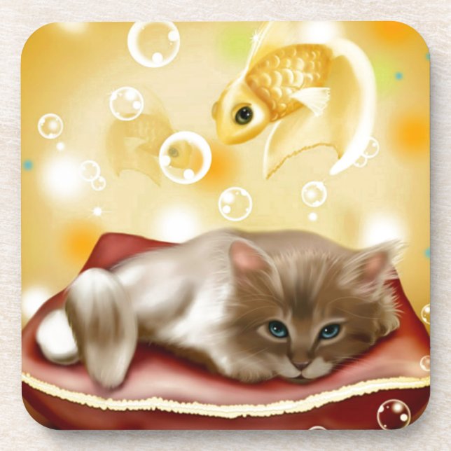 Niedlich Dream Kitten Getränkeuntersetzer (Vorderseite)