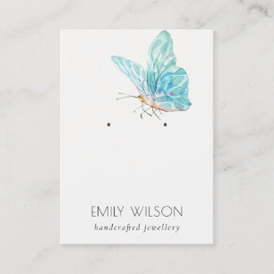 Niedlich Dreamy Blue Aqua Butterfly Earring Displa Visitenkarte