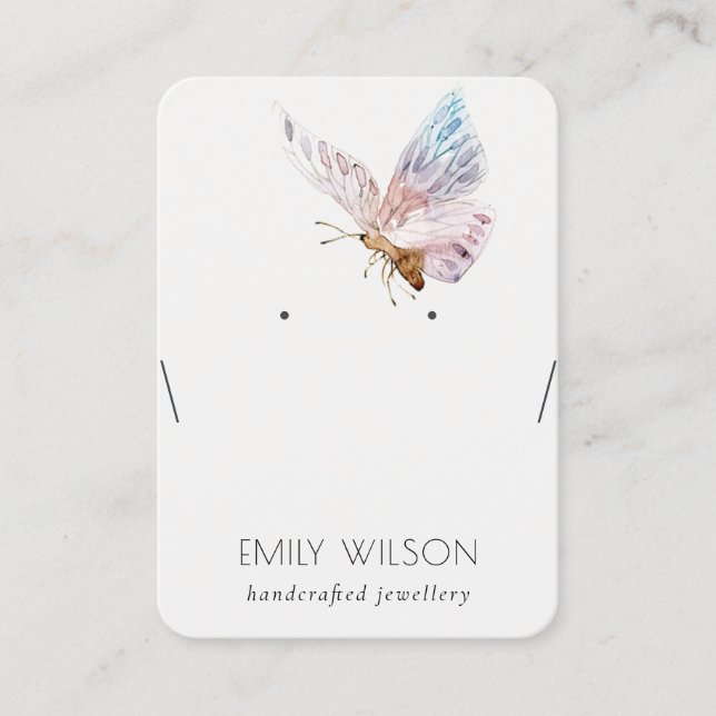 Niedlich Dreamy Blush Aqua Butterfly Necklace Disp Visitenkarte (Vorderseite)