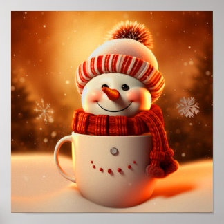 Niedlich Dressed Snowman Poster