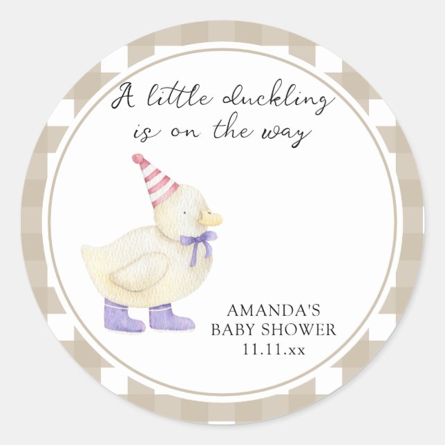 Niedlich Duck Baby Duck Runder Aufkleber (Vorderseite)