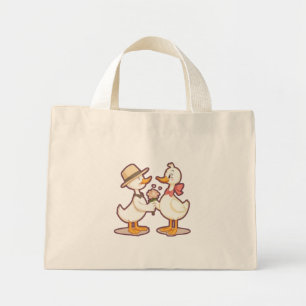 Niedlich Duck Couple Mini Stoffbeutel