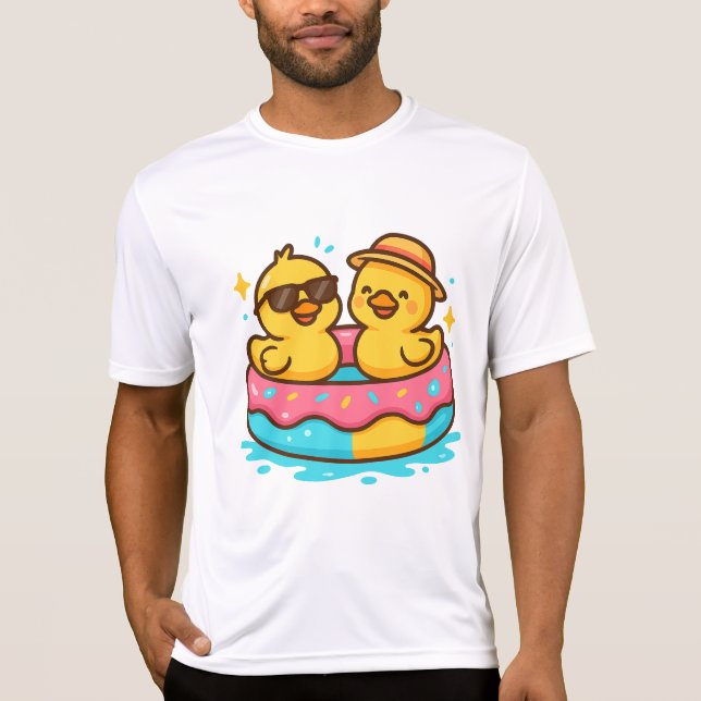 Niedlich Duck in Floatie - Funny Summer Vibes T -  T-Shirt (Vorderseite)