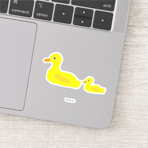 Niedlich Duck Parent Mama Ducking Cartoon Illustra Aufkleber