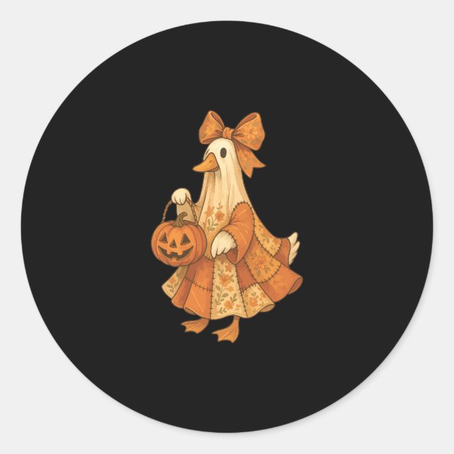Niedlich Duck Patchwork Halloween-Party Runder Aufkleber (Vorderseite)