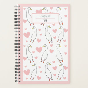 Niedlich Duck Pink Heart Personalize Planer