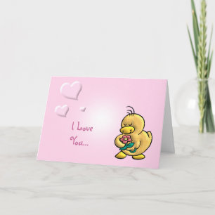 Niedlich Duck Valentine Feiertagskarte