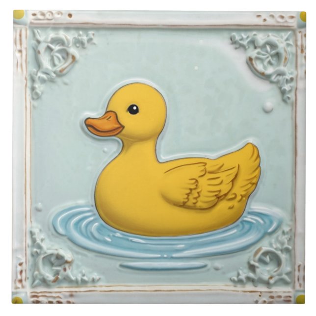 Niedlich Duckie Ducky Toy Duckie  Duckie Duck Bade Fliese (Vorderseite)