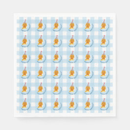 Niedlich Duckling Happy Birthday Gingham Party Nap Serviette