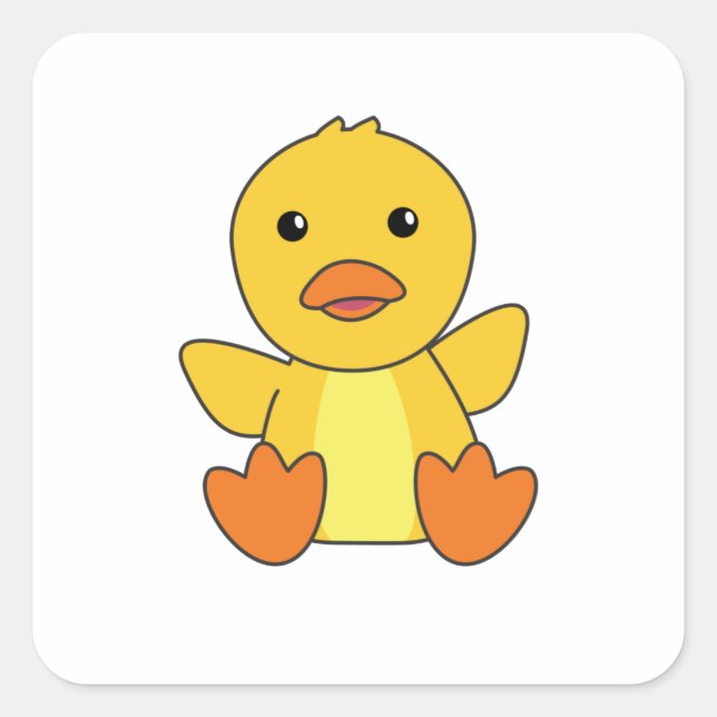 Niedlich Ducks Ducklings Baby Bird Quadratischer Aufkleber (Vorderseite)