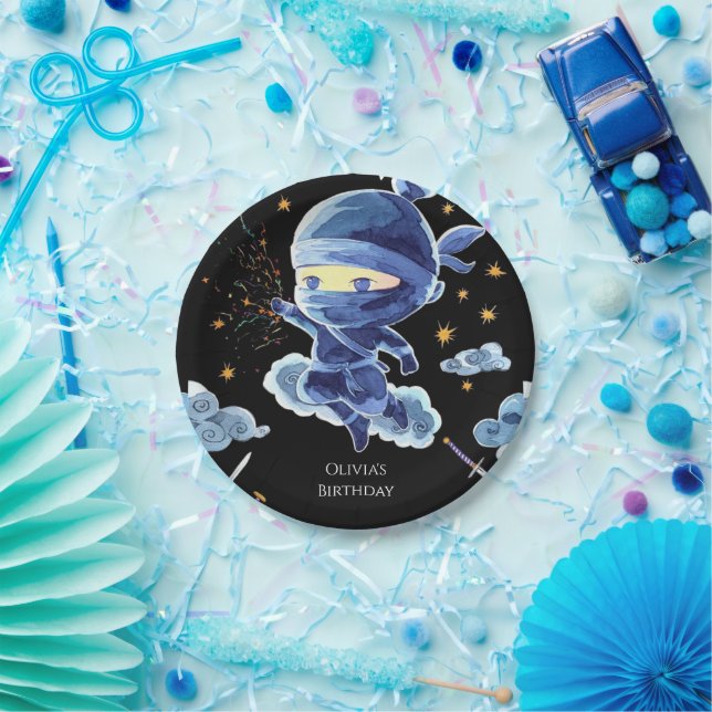 Niedlich Editable Ninja Birthday Pappteller (Party)