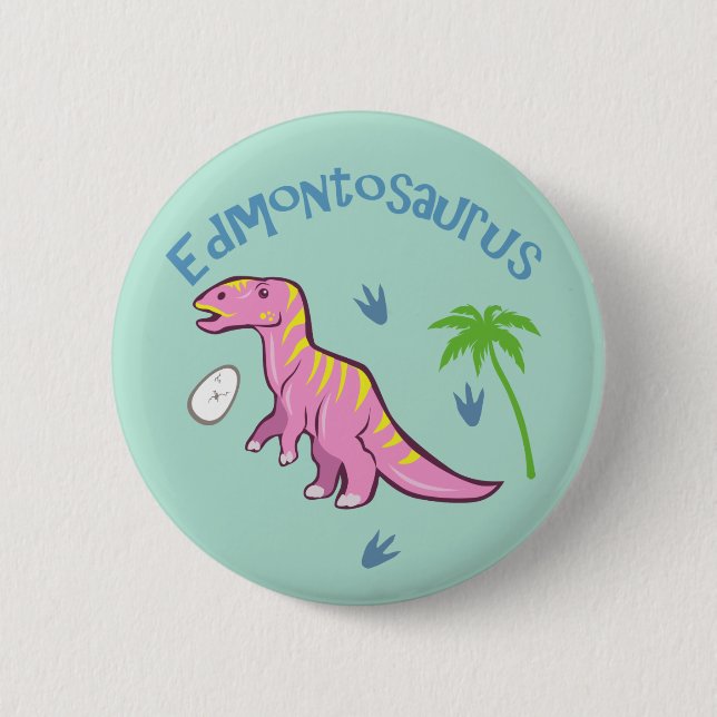 Niedlich Edmontosaurus Button (Vorderseite)