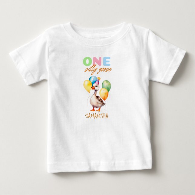 Niedlich ein Albernes Gänsegeschlecht Neutral 1. G Baby T-shirt (Vorderseite)
