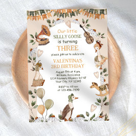 Niedlich ein Albernes GänseVintages Mädchen Geburt Einladung