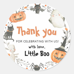 Niedlich ein kleines Boo Halloween Kinderdusche Runder Aufkleber