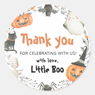 Niedlich ein kleines Boo Halloween Kinderdusche Runder Aufkleber
