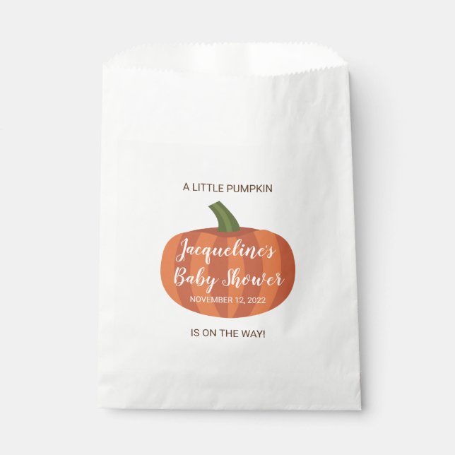 Niedlich ein wenig Pumpkin Herbst Herbst Babydusch Geschenktütchen (Vorderseite)