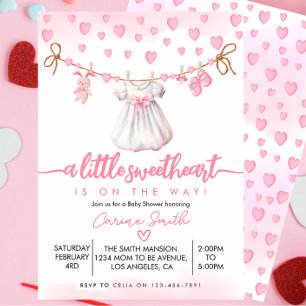 Niedlich ein wenig Sweetheart Valentine's Baby Dus Einladung